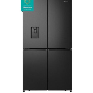 Hisense RQ758N4SWFE Pureflat 90cm Cross Door, American Fridge Freezer - Black Stainless Steel